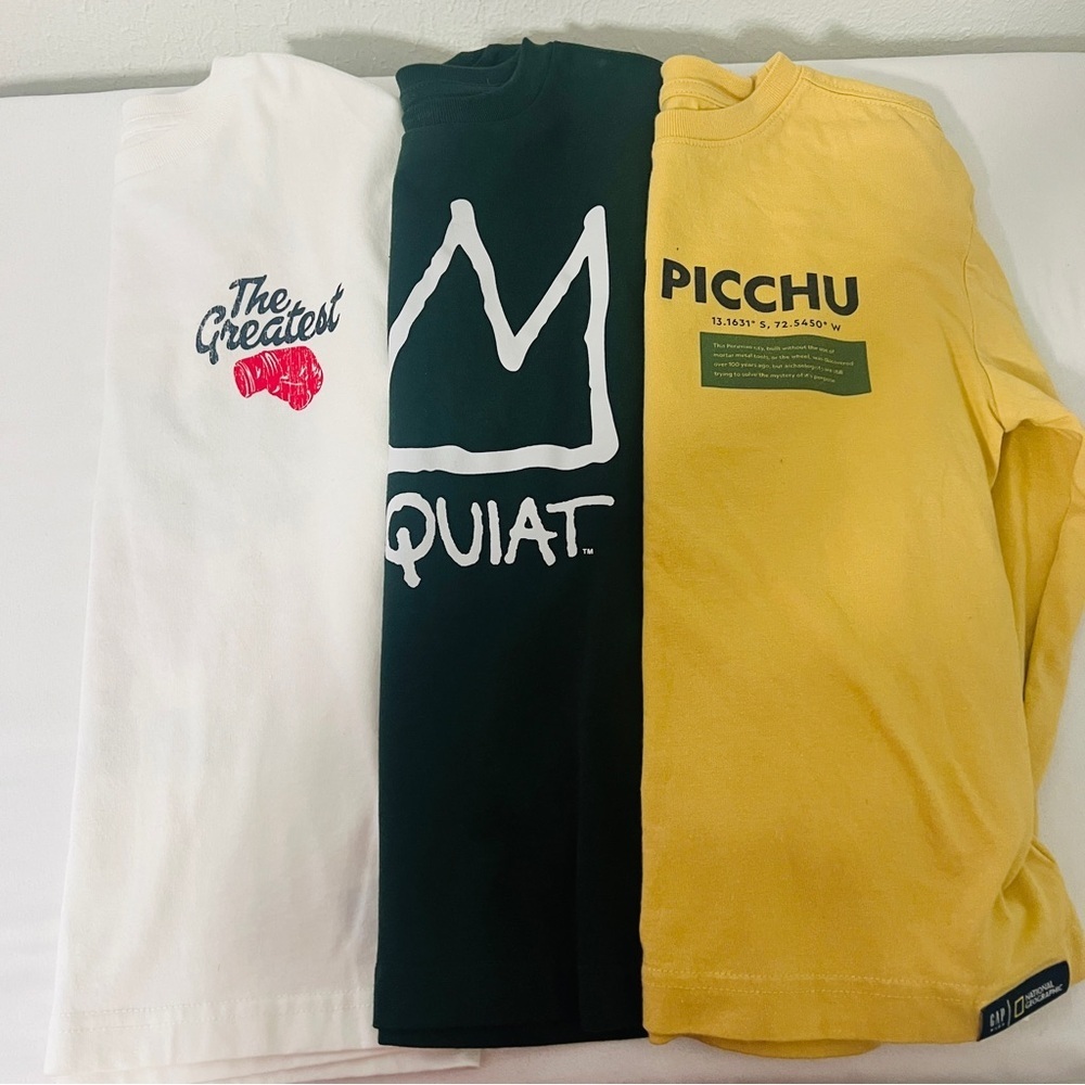 GAP Kids Boys Small Bundle (3) Graphic Long Sleeve Basquiat, Boxing, Machu EUC - Picture 2 of 9